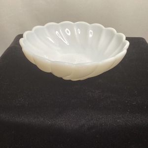 Milk Glass Swirl Bowl